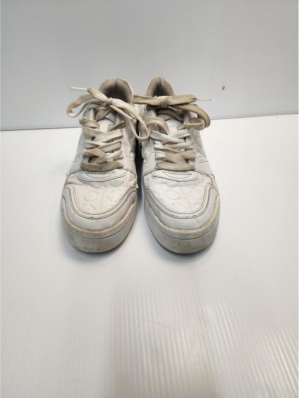 Size 8.5 Womens Calvin Klein White Logo Sneakers